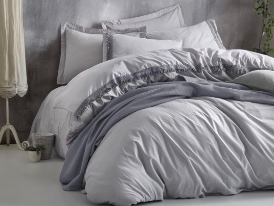 Cottonbox Nature Double Pique Duvet Cover Set Gray