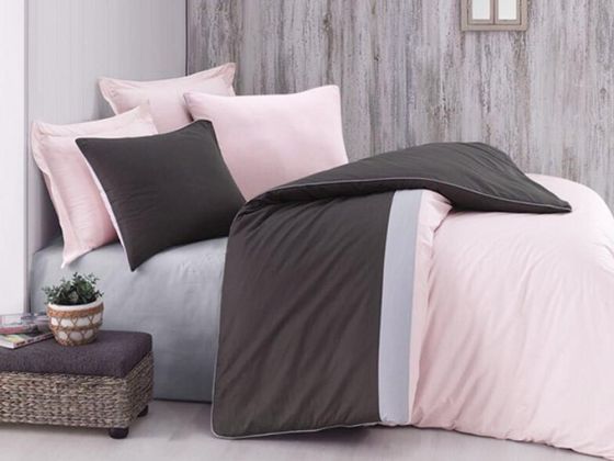 Cottonbox Plain Sports Ranforce Double Duvet Cover Set Powder