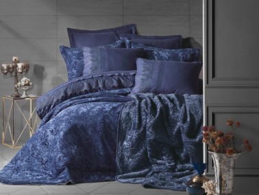 Cottonbox Velvet Double 11 Piece Dowry Set Sansiro Navy Blue - Thumbnail