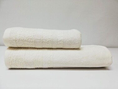 Çeyiz Diyarı - Crepe Double Cotton Bath Towel Set - Cream Çeyiz Diyarı - Crepe Double Cotton Bath Towel Set - Cream