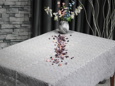 Daisy Cord Single Table Cloth Grey - Thumbnail