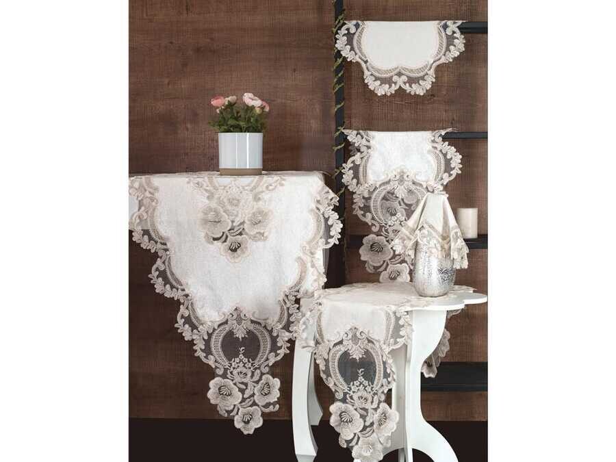 Daisy Lovel Velvet Living Room Set 5 Pieces - Thumbnail