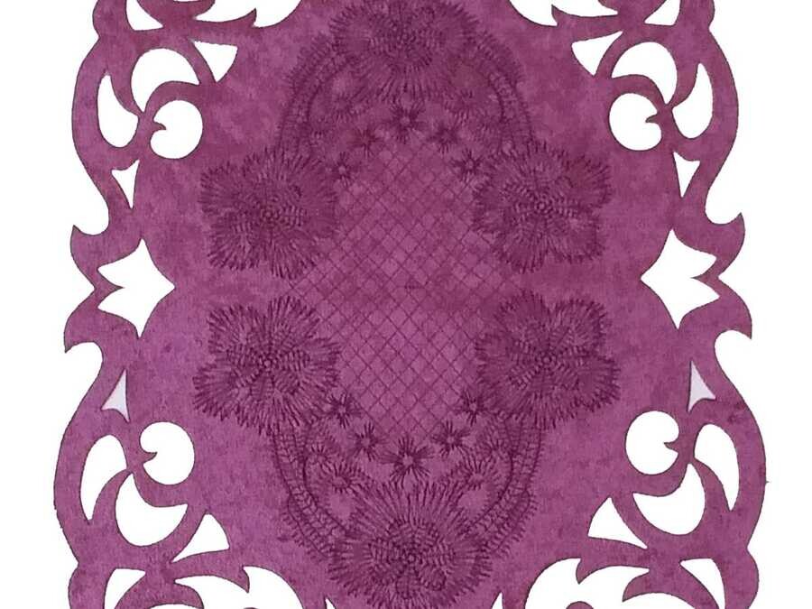  Daisy Lux Velvet Runner Plum - Thumbnail