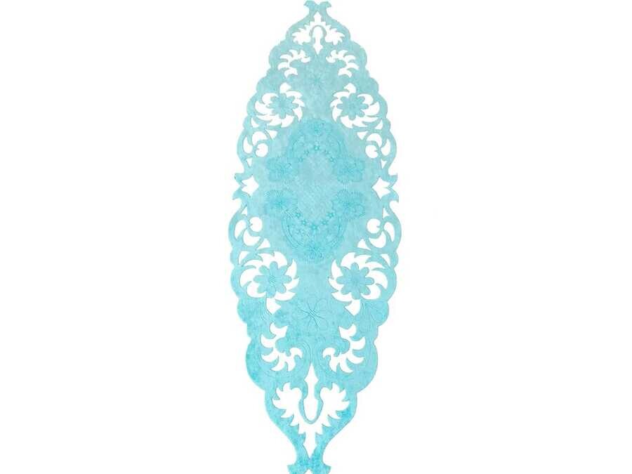  Daisy Lux Velvet Runner Turquoise - Thumbnail