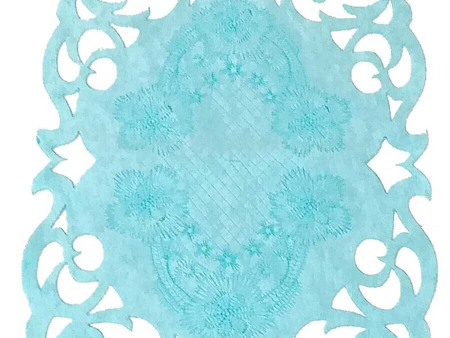  Daisy Lux Velvet Runner Turquoise - Thumbnail