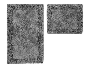 - Damaks Towel 2 Pcs Bath Mat Gray  - Damaks Towel 2 Pcs Bath Mat Gray