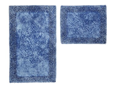 Çeyiz Diyarı - Damaks Circle Towel 2-Piece Bath Mat Blue Çeyiz Diyarı - Damaks Circle Towel 2-Piece Bath Mat Blue