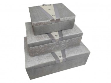 Dowry World - Groom Figured 3-Piece Dowery Chest Gray Dowry World - Groom Figured 3-Piece Dowery Chest Gray