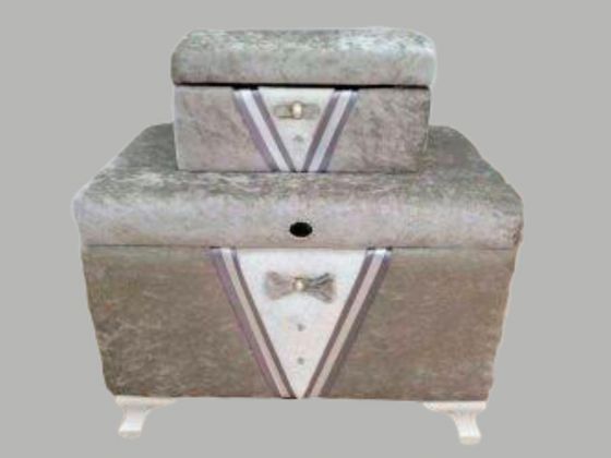 Groom Figured Plain 2 Liter Dowry Chest Gray