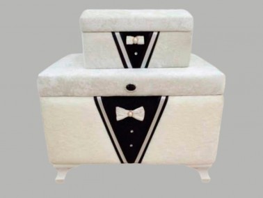 Dowry World - Groom Figured Plain 2 Liter Dowry Chest White Dowry World - Groom Figured Plain 2 Liter Dowry Chest White