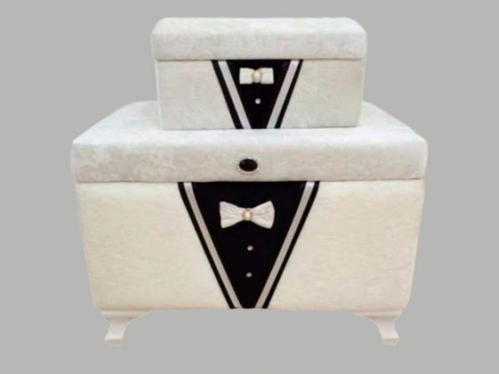 Groom Figured Plain 2 Liter Dowry Chest White