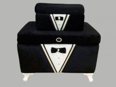 Dowry World - Groom Figured Plain 2 Liter Dowry Chest Black Dowry World - Groom Figured Plain 2 Liter Dowry Chest Black