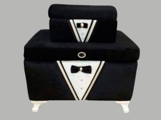 Groom Figured Plain 2 Liter Dowry Chest Black