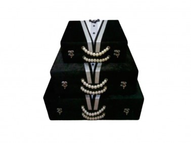 Dowry World - Groom Figured Pearl 3 Piece Dowry Bag Black Dowry World - Groom Figured Pearl 3 Piece Dowry Bag Black