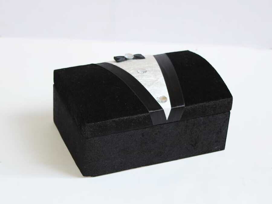 Groom Figured Velvet Chest Black - Thumbnail