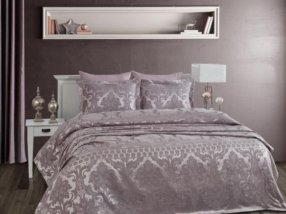 Lace Armada Jacquard Chenille Double Bedspread Lavender