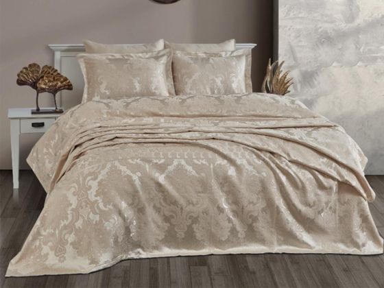 Lace Armada Jacquard Chenille Double Bedspread Mink