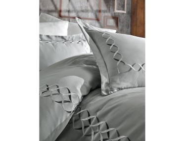  Dantela Ellina Embroidered Cotton Satin Duvet Cover Set - Thumbnail