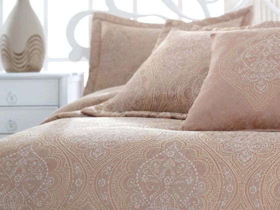 Hayal Fiber Jacquard Double Bedspread Beige