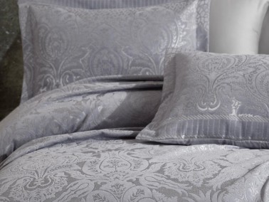 Hazel Jacquard Double Bedspread Light Gray - Thumbnail