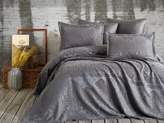 Hazel Jacquard Double Bedspread Anthracite