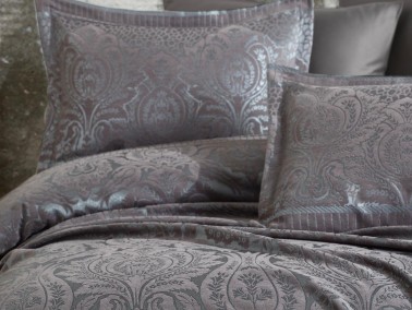 Hazel Jacquard Double Bedspread Anthracite - Thumbnail