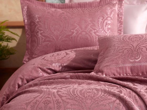 Hazel Jacquard Double Bedspread Dried Rose