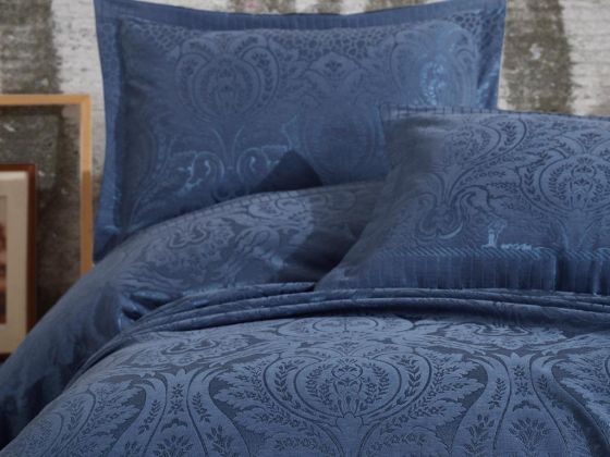 Hazel Jacquard Double Bedspread Indigo