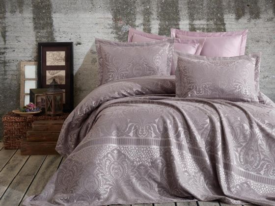 Hazel Jacquard Double Bedspread Lavender