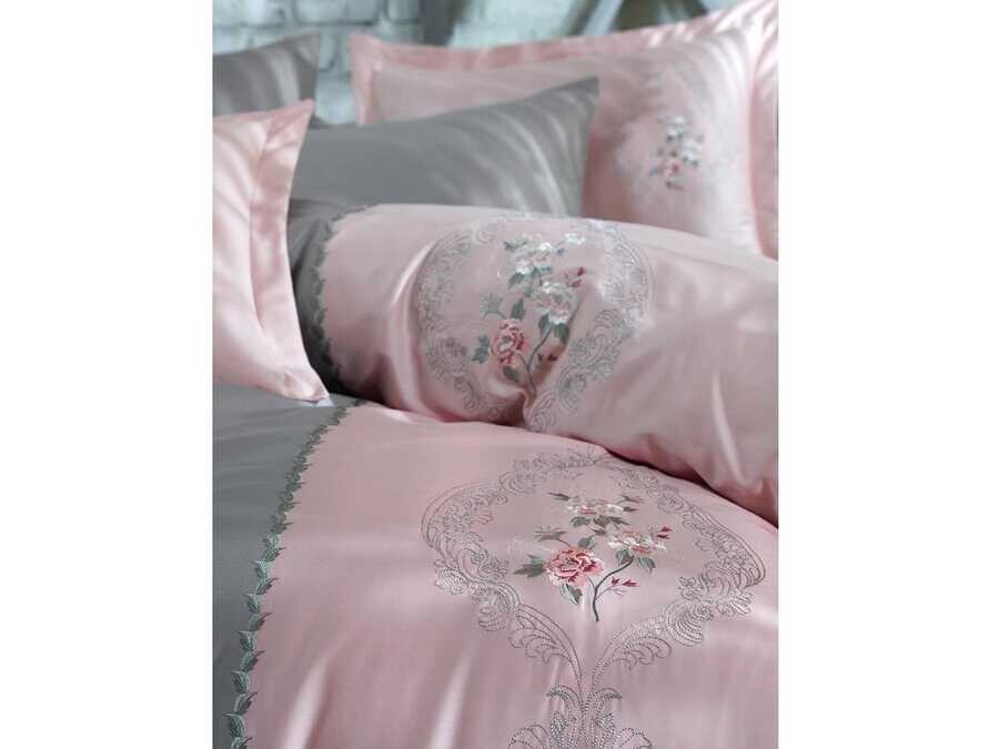  Lace Isabella Embroidered Cotton Satin Duvet Cover Set - Thumbnail
