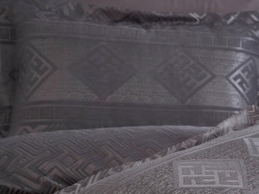 Lace Justo Jacquard Chenille Double Bedspread Anthracite - Thumbnail