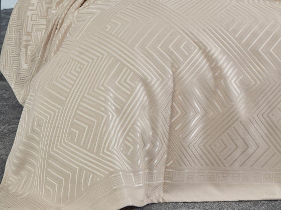 Lace Justo Jacquard Chenille Double Bedspread Beige