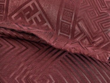 Lace Justo Jacquard Chenille Double Bedspread Claret Red - Thumbnail