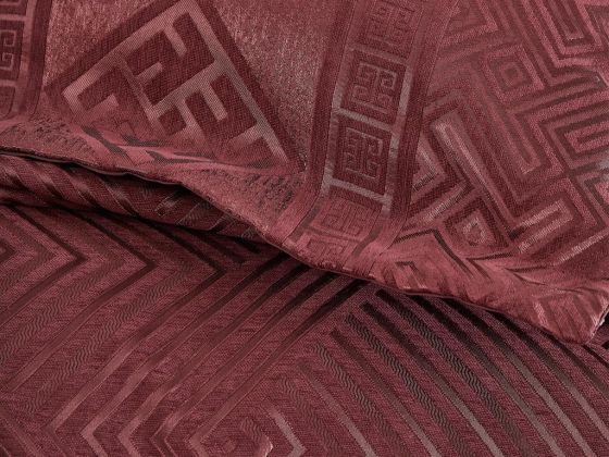 Lace Justo Jacquard Chenille Double Bedspread Claret Red