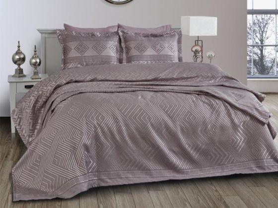Lace Justo Jacquard Chenille Double Bedspread Lavender