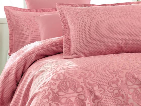 Mina Jacquard Double Bedspread Dried Rose