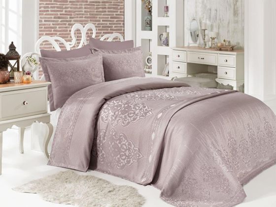 Mina Jacquard Double Bedspread Lavender