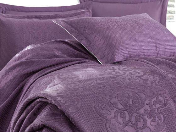 Mina Jacquard Double Bedspread Plum