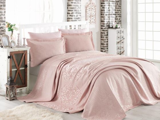 Mina Jacquard Double Bedspread Powder