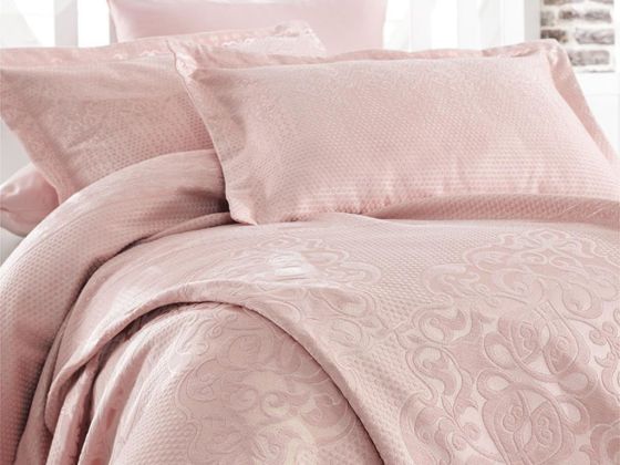 Mina Jacquard Double Bedspread Powder