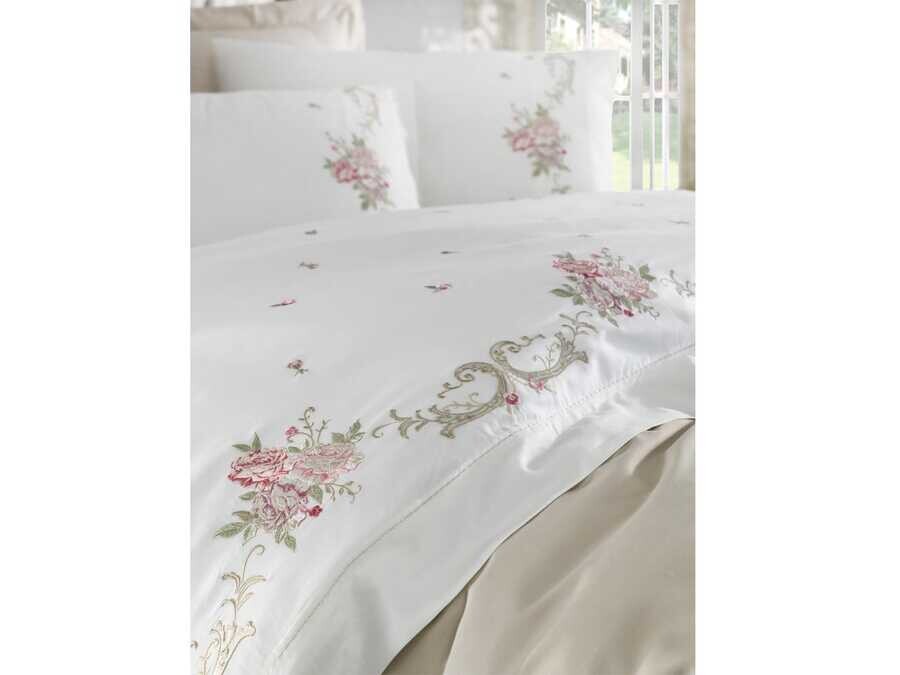 Dantela Rosenna Embroidered Cotton Satin Duvet Cover Set
- Thumbnail