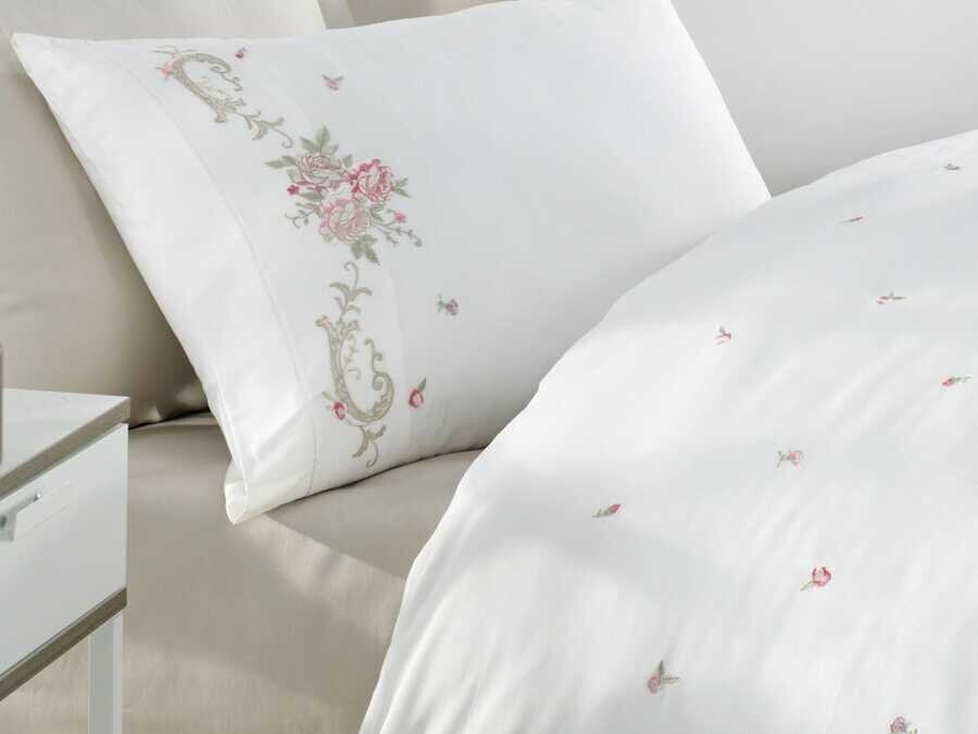 Dantela Rosenna Embroidered Cotton Satin Duvet Cover Set
- Thumbnail