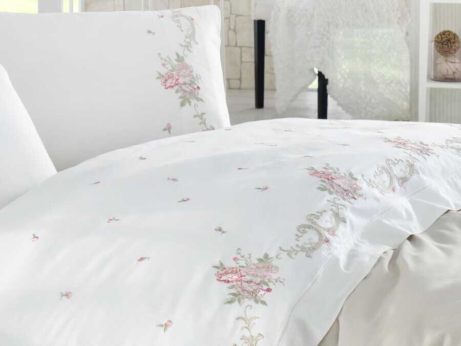 Dantela Rosenna Embroidered Cotton Satin Duvet Cover Set
- Thumbnail