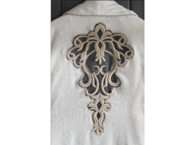 Dantela Anetta 3d Bamboo Bathrobe Set Powder Stone - Thumbnail