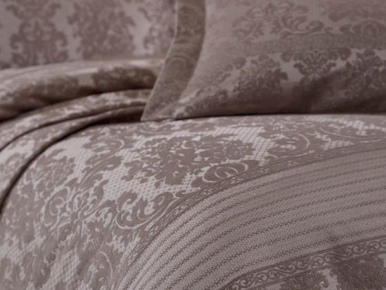 Lace Simay Jacquard Chenille Double Bedspread Brown