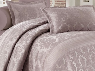 Lace Simay Jacquard Chenille Double Bedspread Lavender - Thumbnail