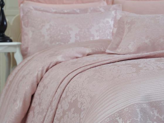 Lace Simay Jacquard Chenille Double Bedspread Powder