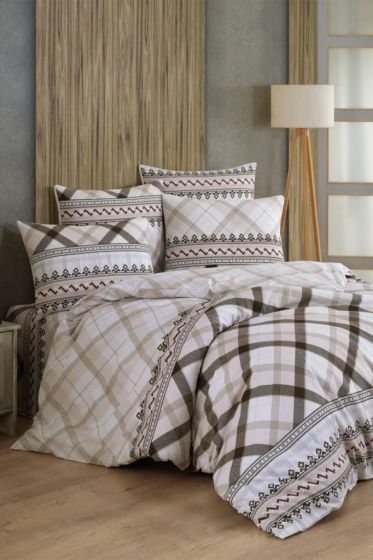 David Bedding Set 3 Pcs, Duvet Cover 160x200, Sheet 160x240, Pillowcase, Single Size, Self Patterned, Queen Bed Daily use