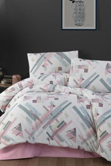 Debby Bedding Set 4 Pcs, Duvet Cover, Bed Sheet, Pillowcase, Double Size, Self Patterned, Wedding, Daily use
