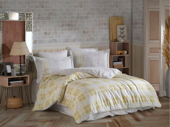 Denim Double Duvet Cover Set Yellow